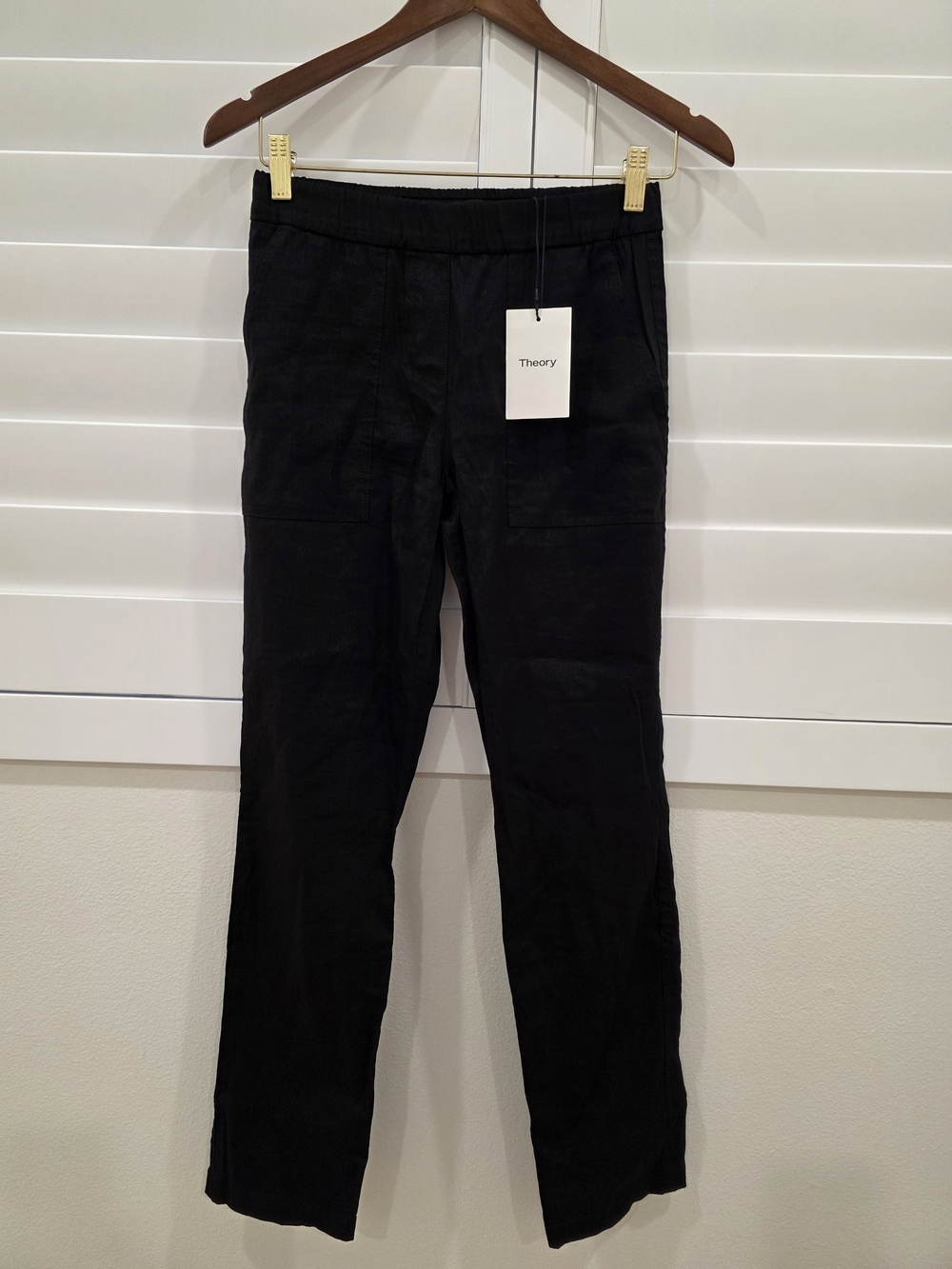 Theory Black Women's Elastic-Waist Chinos